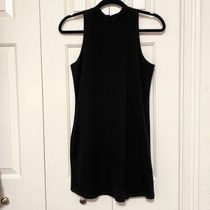 Hi Neck A-Line Little Black Dress